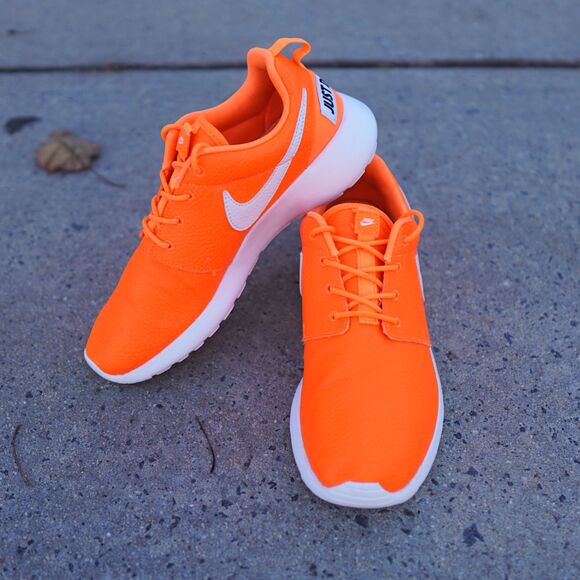 Nike Roshe One Prem 8 Neon Orange Leather "Just Do It" Running Shoes 833928-800 - Picture 1 of 12